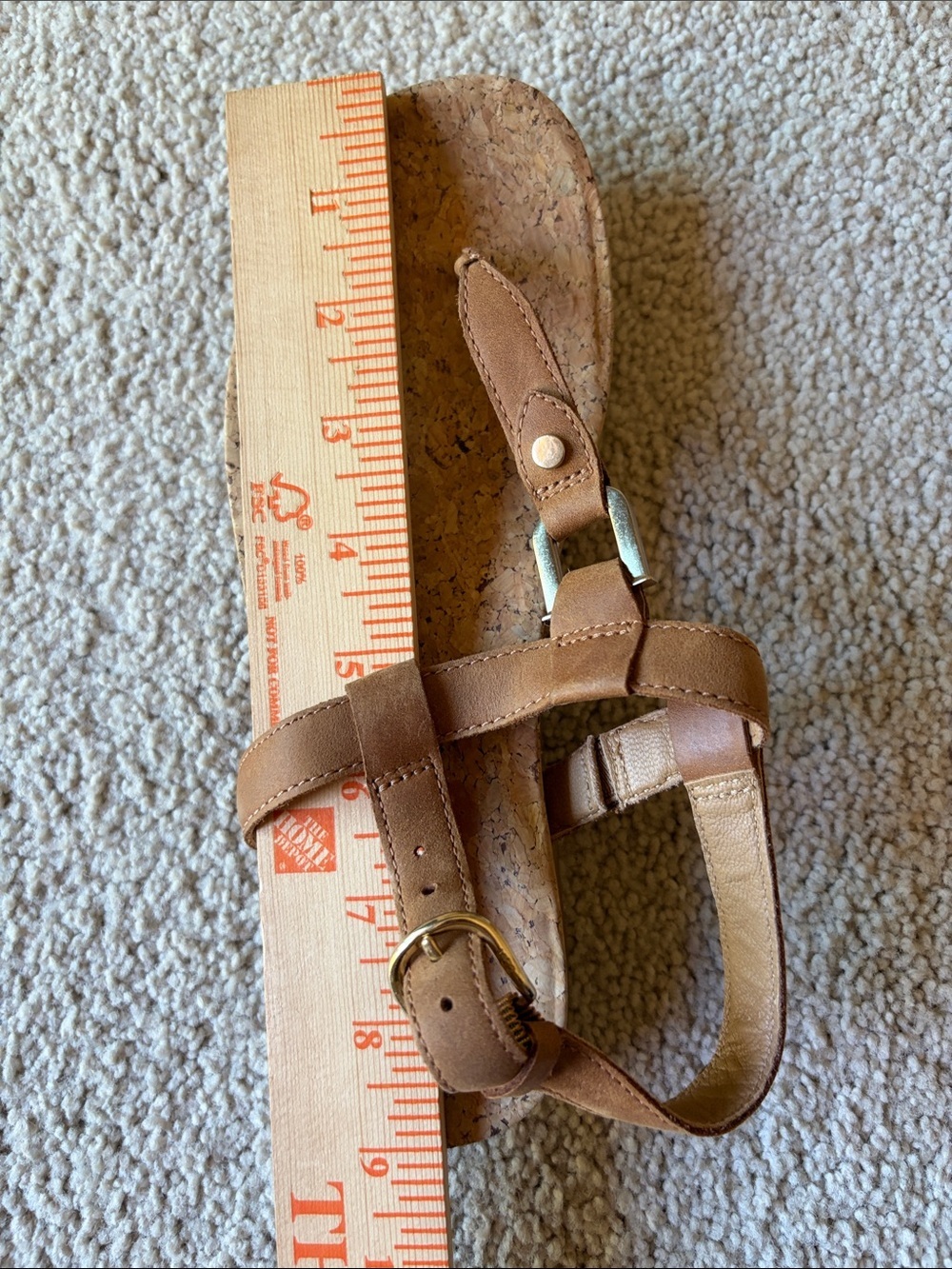 UGG Aleigh Tan Cork Footbed Thong Strap Sandals Size 6.5 - Picture 6 of 8